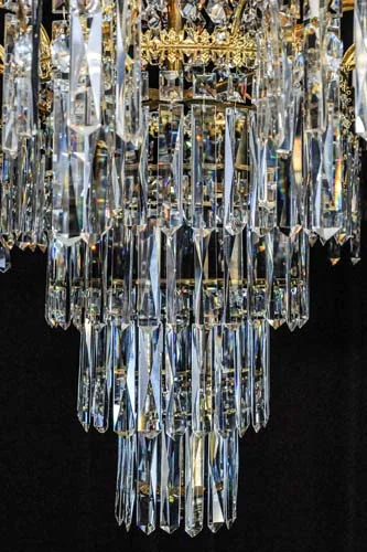 A 19th Century Bronze And Crystal 9 Light Chandelier By Henri