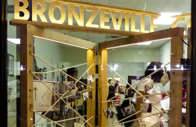 Recent pop-up event in Bronzeville featuring store fixtures designed and built by Illinois Tech IPRO and Architecture students.