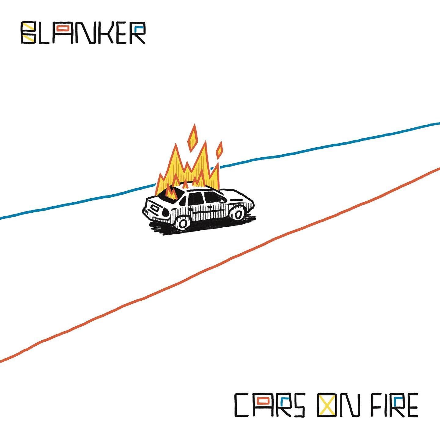 Artwork for @blankermusic&lsquo;s new release, CARS ON FIRE, now available on Bandcamp and the usual music streaming outlets. Swipe for bonus art, and go have a listen!