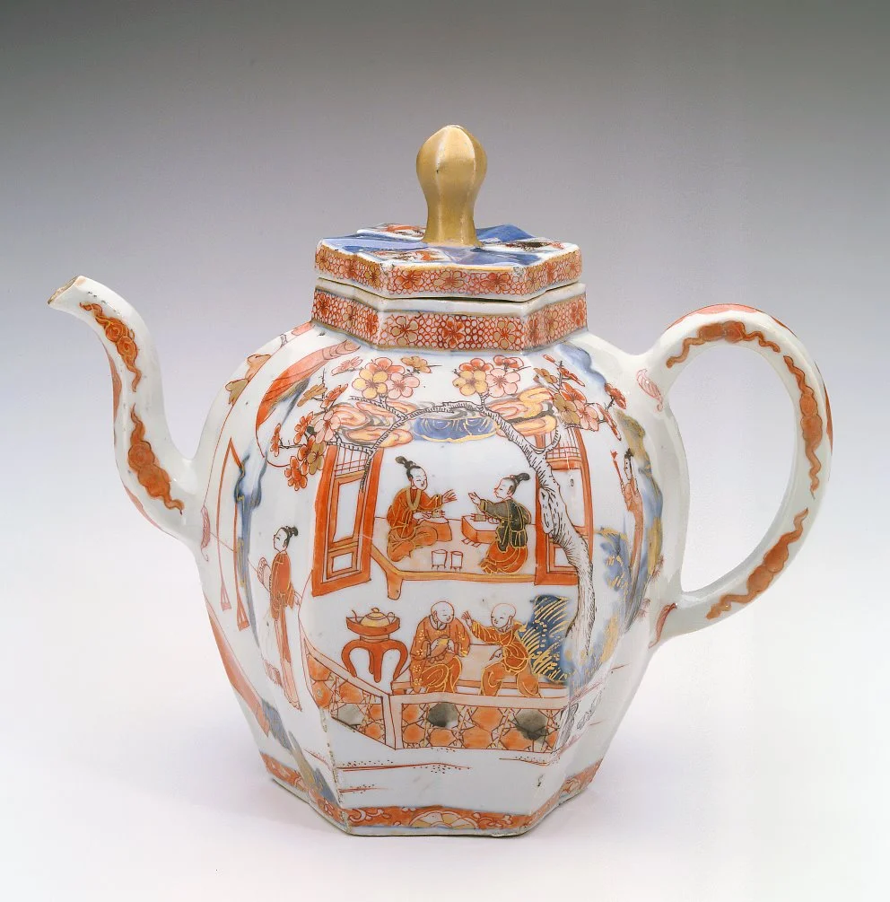 Chinese Imari teapot showing silk production, 1700 Private collection Shirley M. Mueller