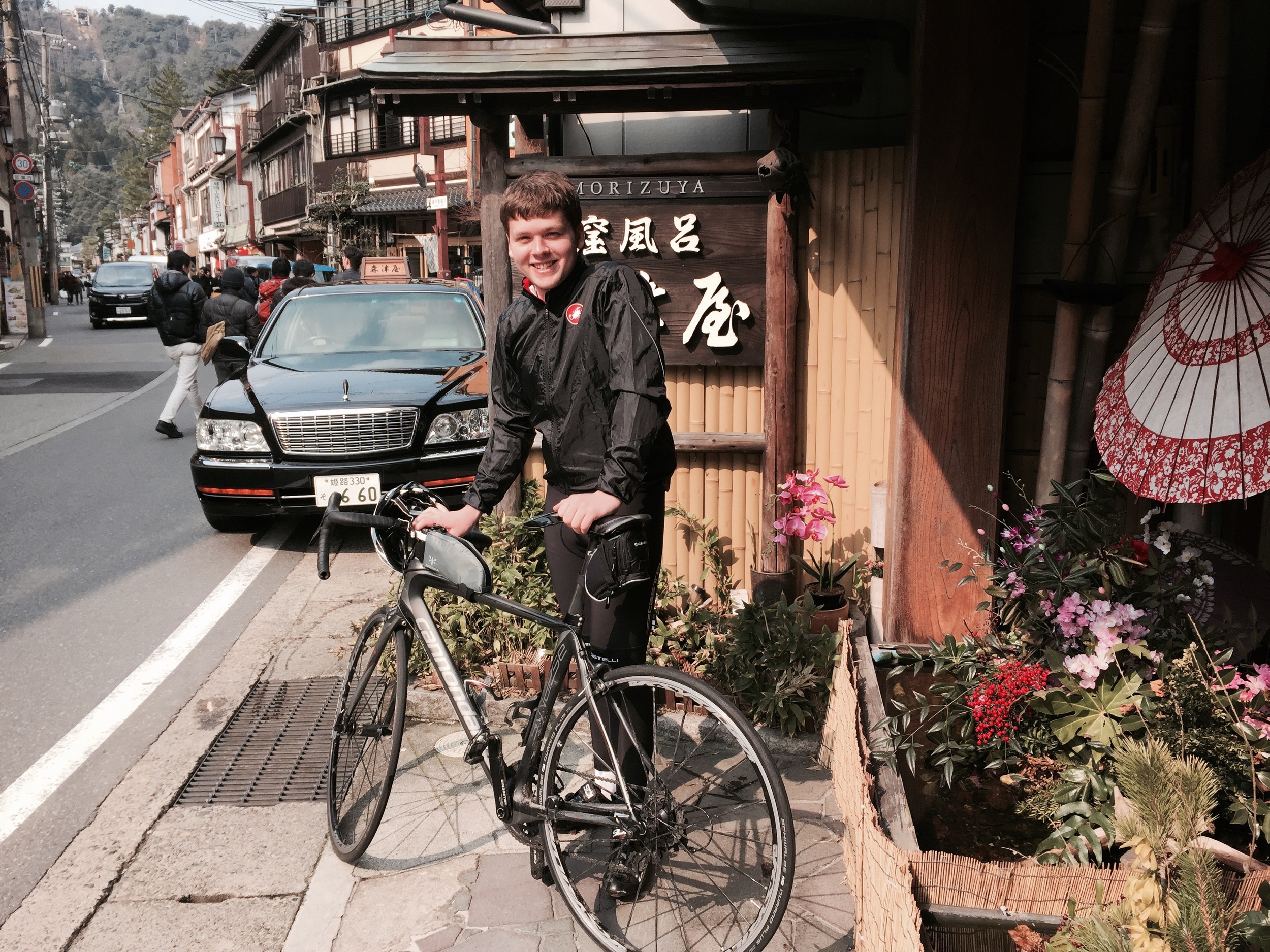 Outside a traditional inn in Kinosaki
