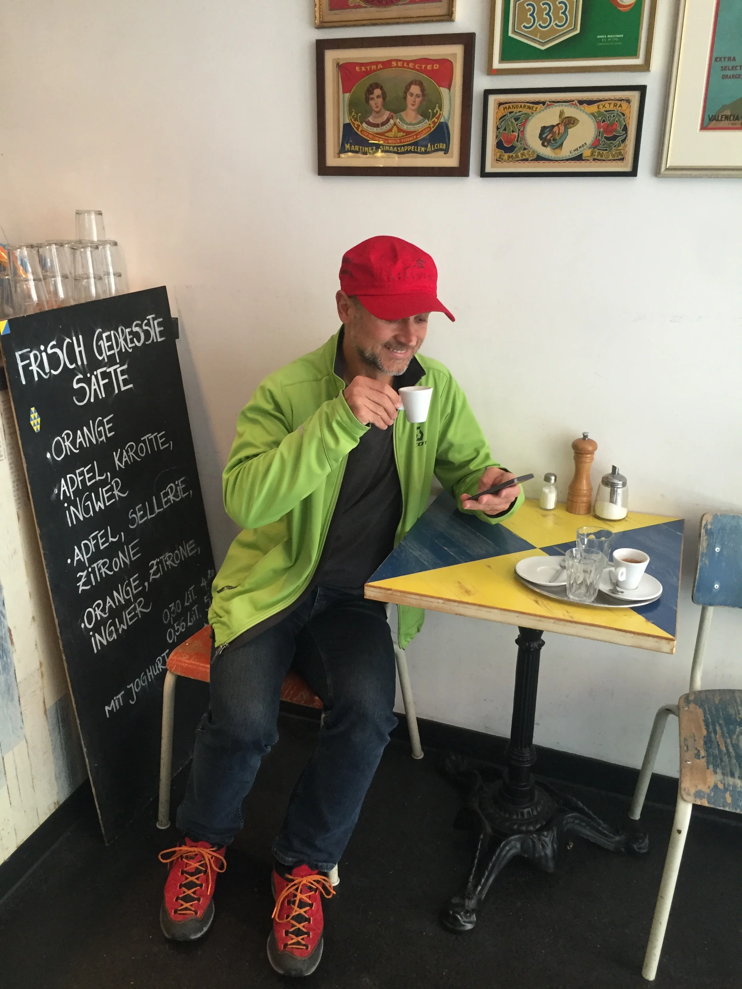Arthur's dad with espresso