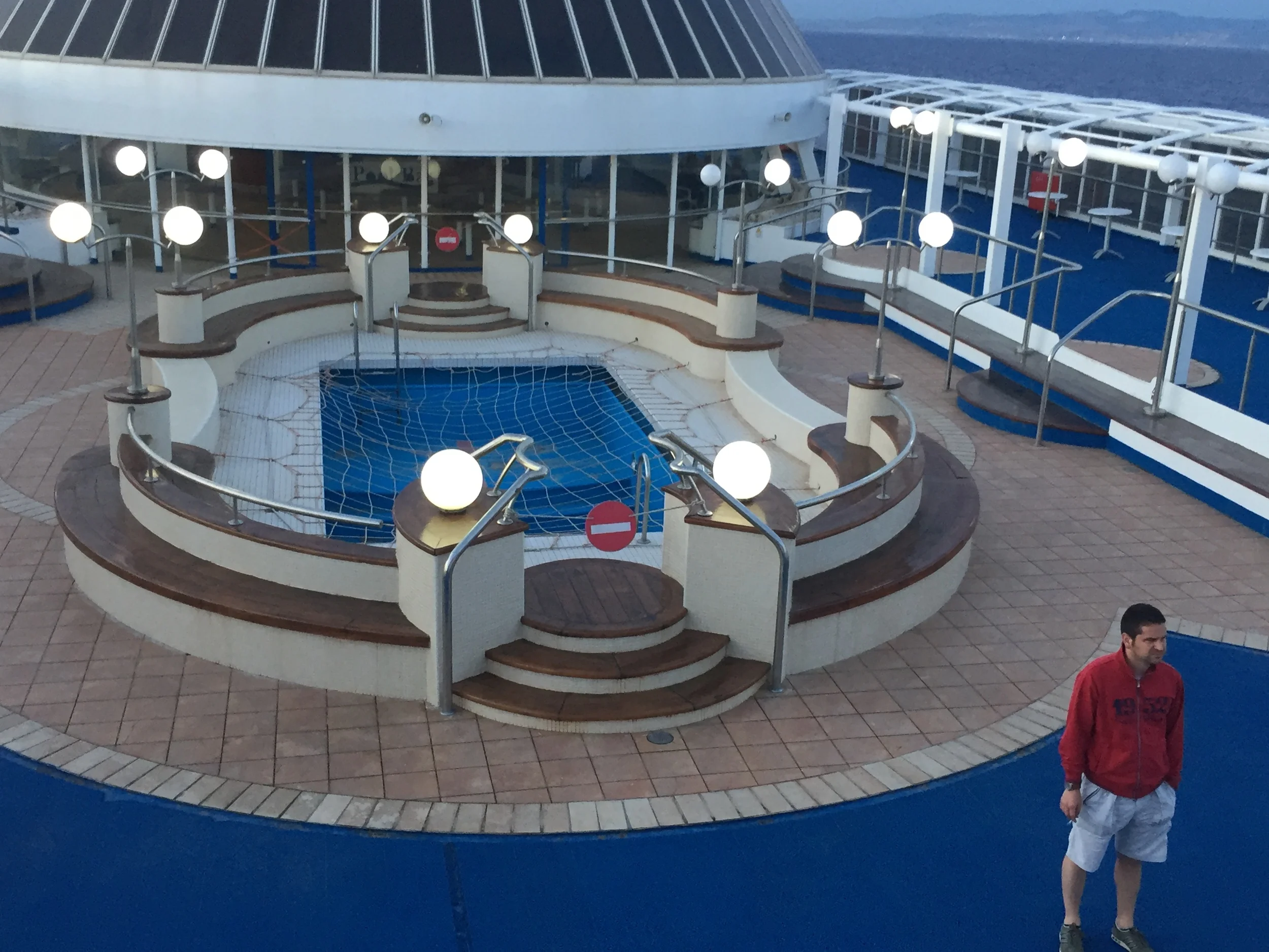 Empty pool on the boat