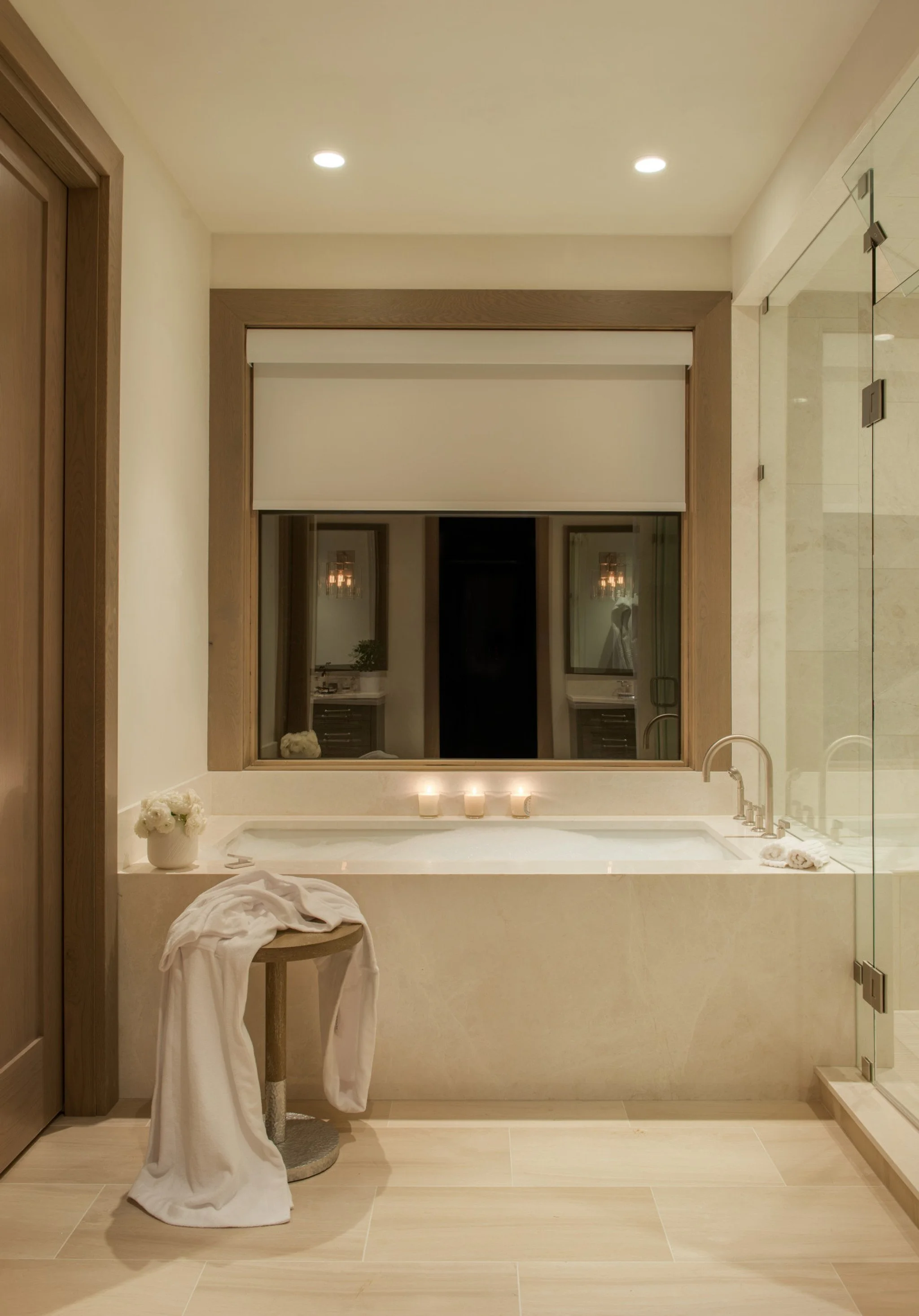 Lutron blind in bathroom