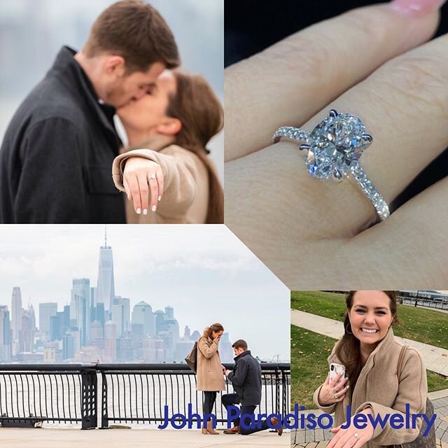 Congratulations to another awesome client @dcurry7 on his #engagement!!! He proposed to his lovely #bridetobe @cocobirkhoff with this beautiful #johnparadisojewelry custom handmade GIA CERTIFIED #ovaldiamond #ovalcut #ovalcutdiamond #ovalcutengagemen