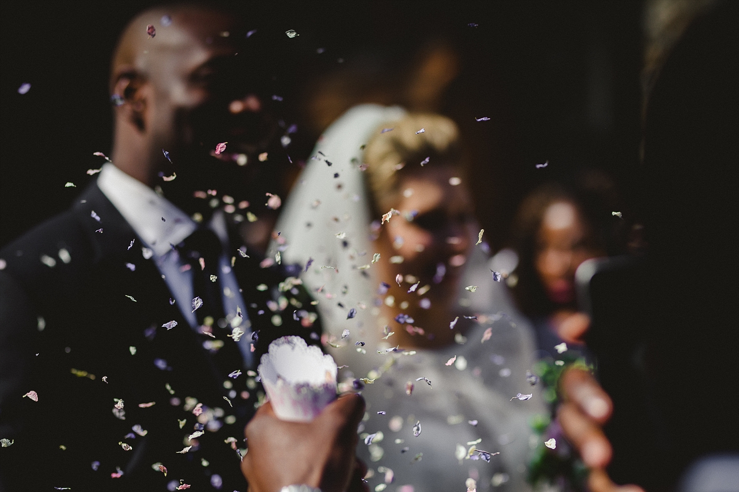 Gaynes Park Wedding Photographer - Church Confetti Shot