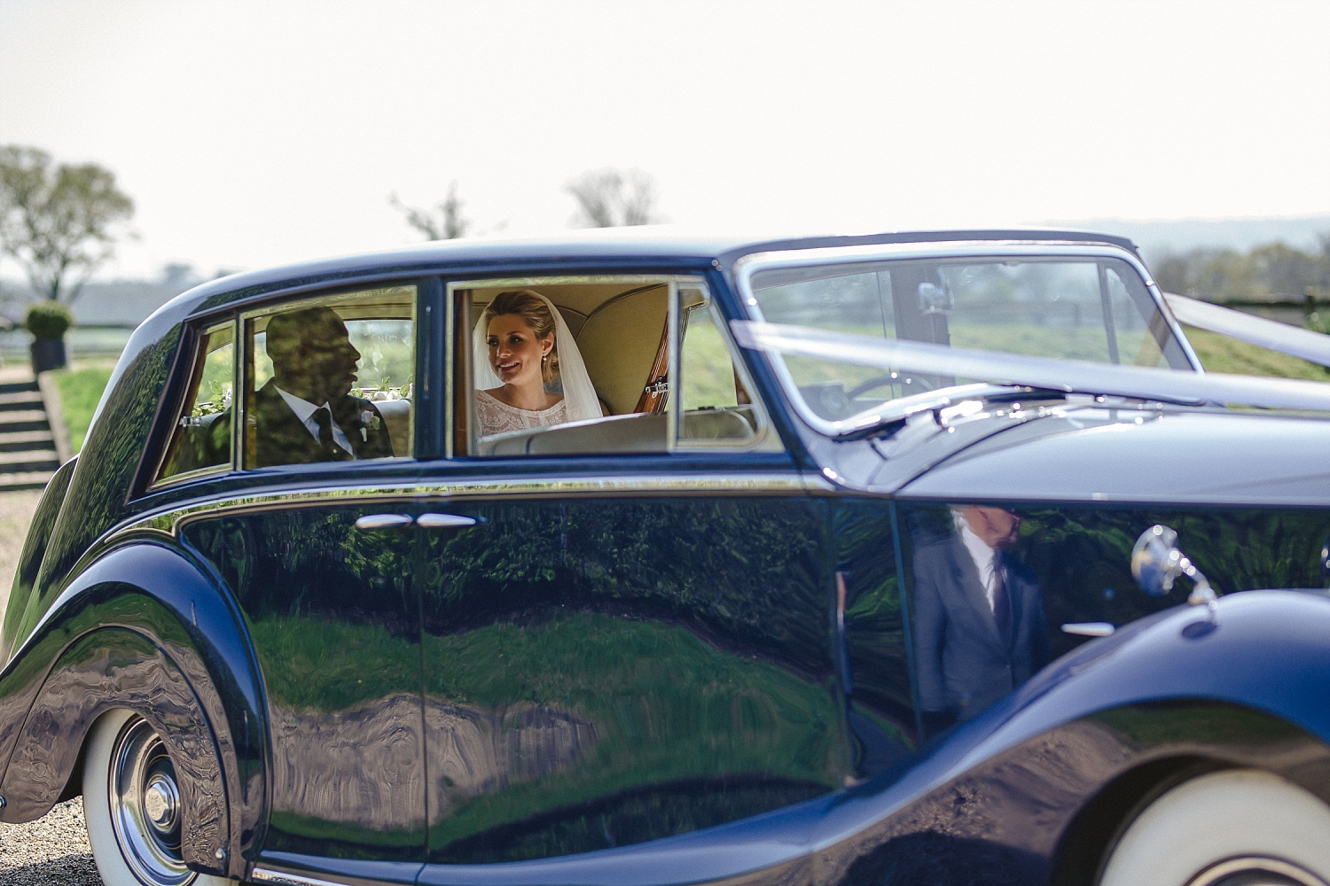 Gaynes Park Wedding - Essex Wedding Photographer - Vintage Wedding Car