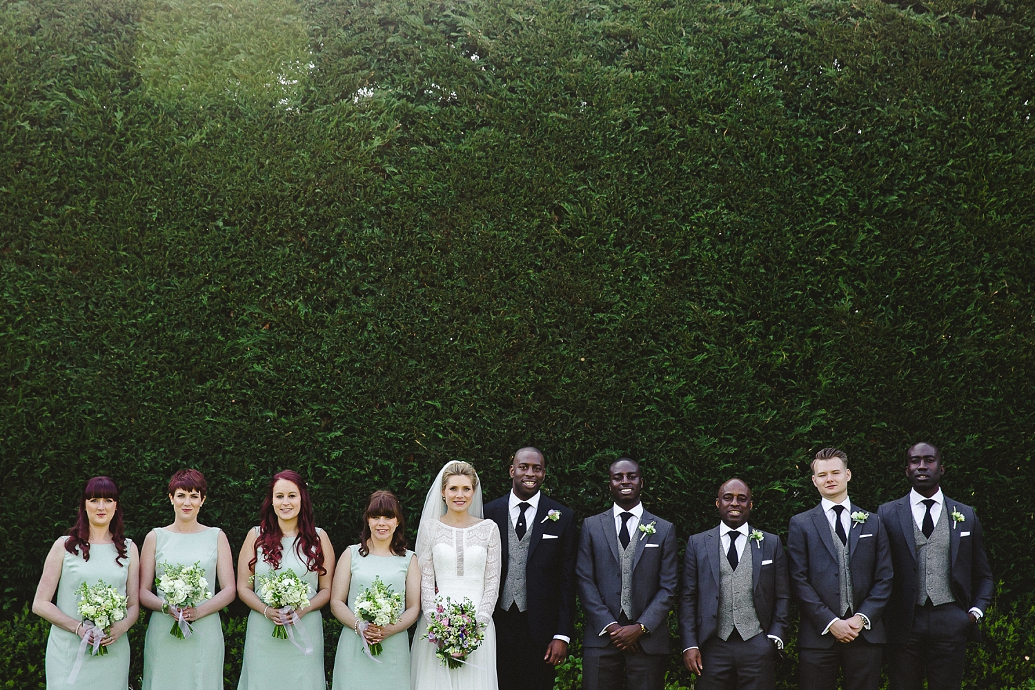 Gaynes Park Wedding Party Shot