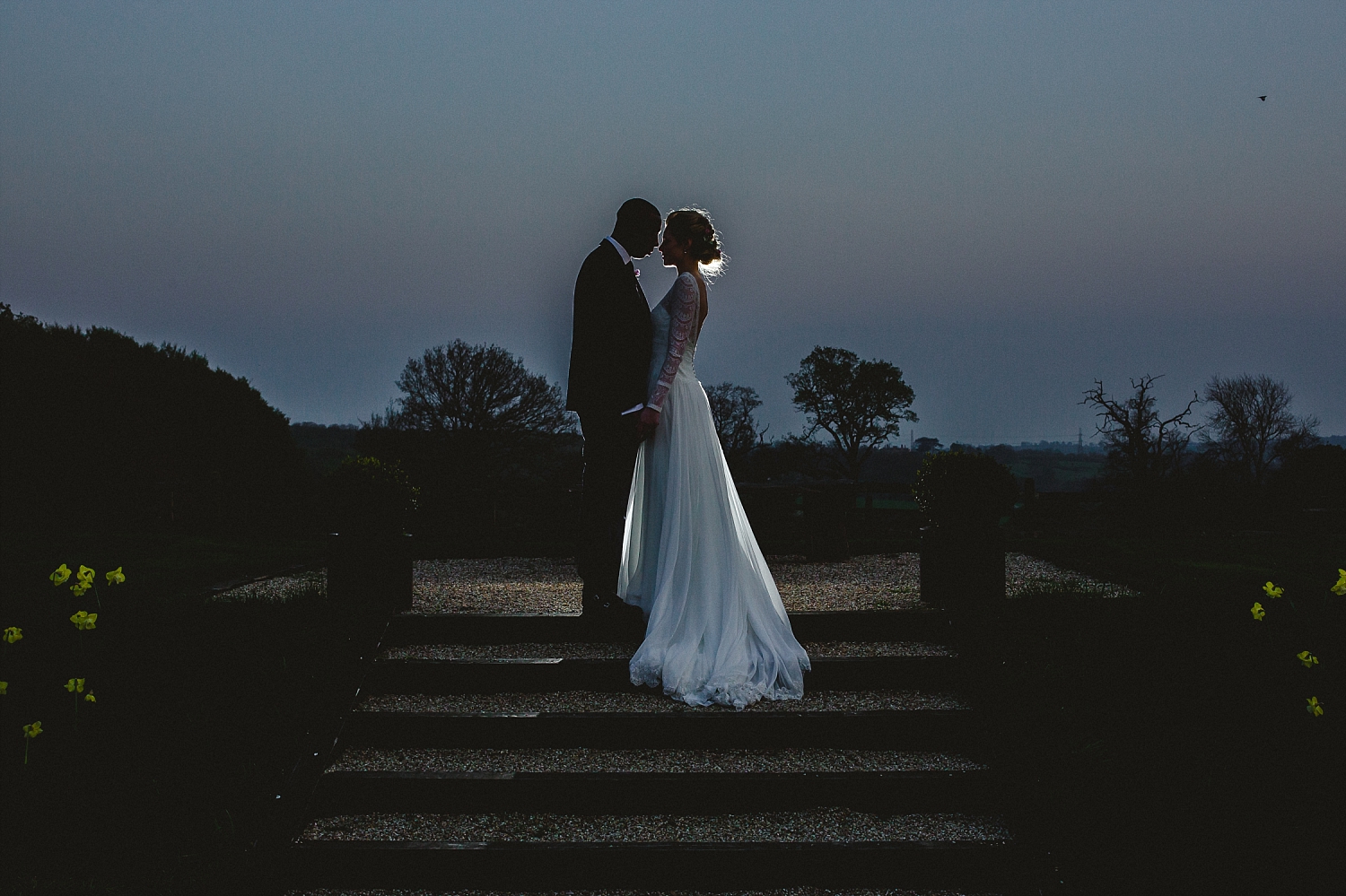 Gaynes Park Wedding Photographer - Evening Couple Portrait