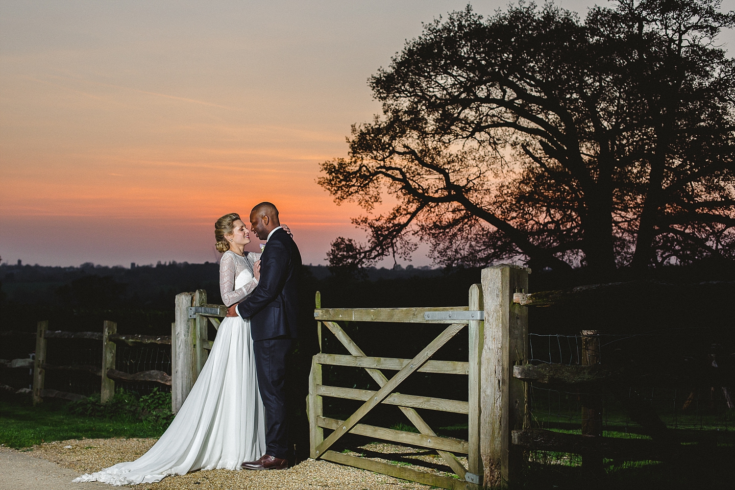 Gaynes Park Wedding Photographer - Sunset Portrait