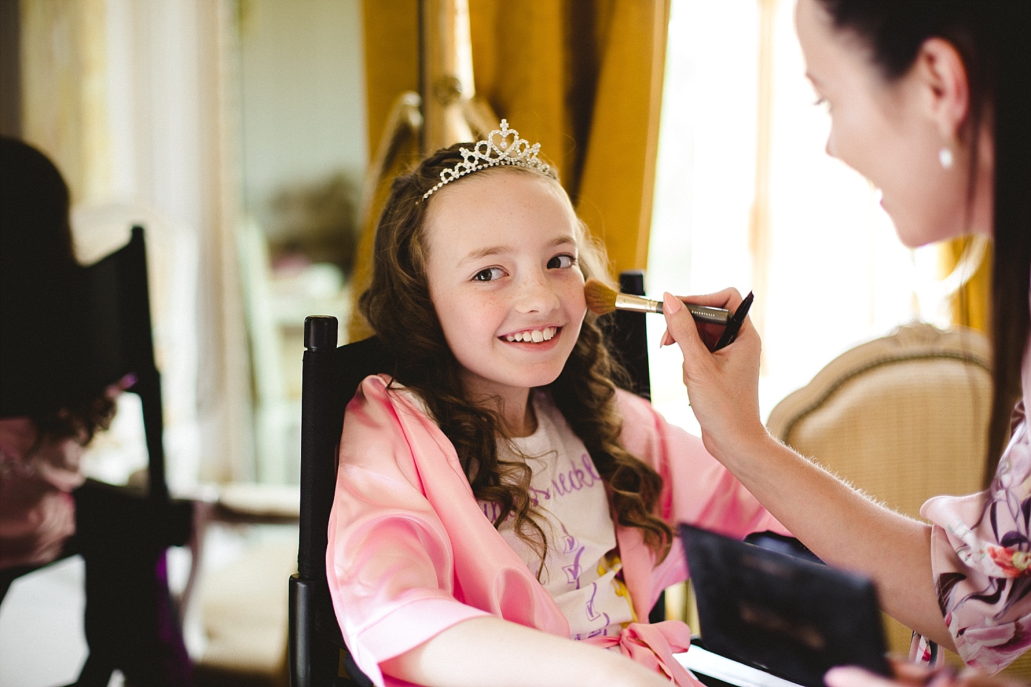 Gosfield Hall Wedding - Flowergirl during Bridal Prep