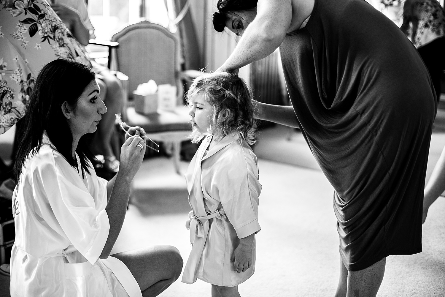 Gosfield Hall Wedding - Flowergirl during Bridal Prep