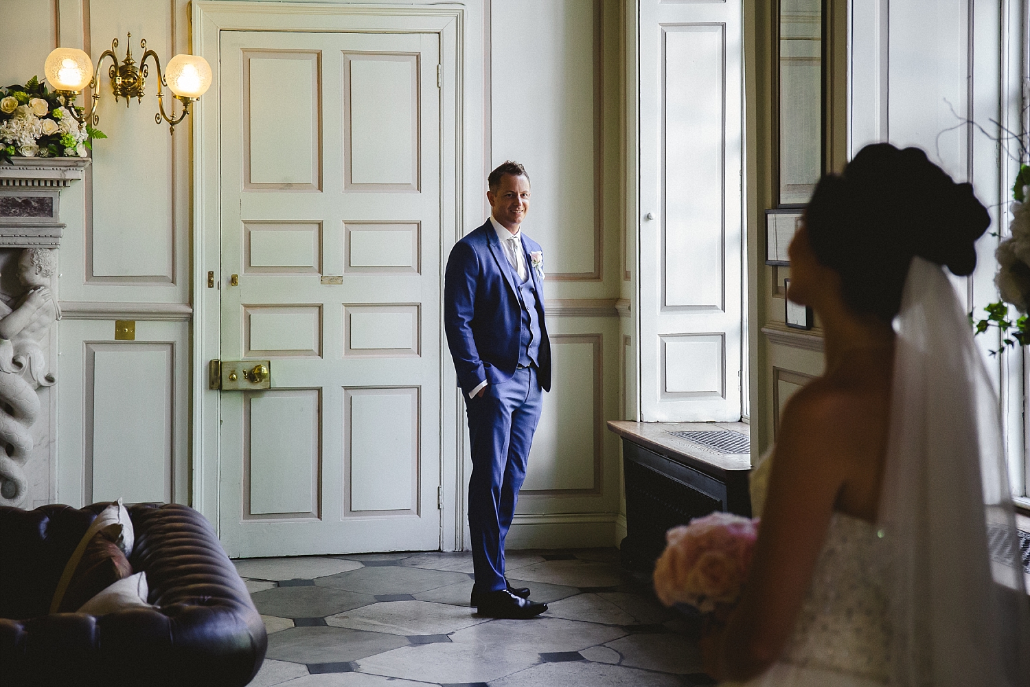 Gosfield Hall Wedding - Groom Portraits in the House