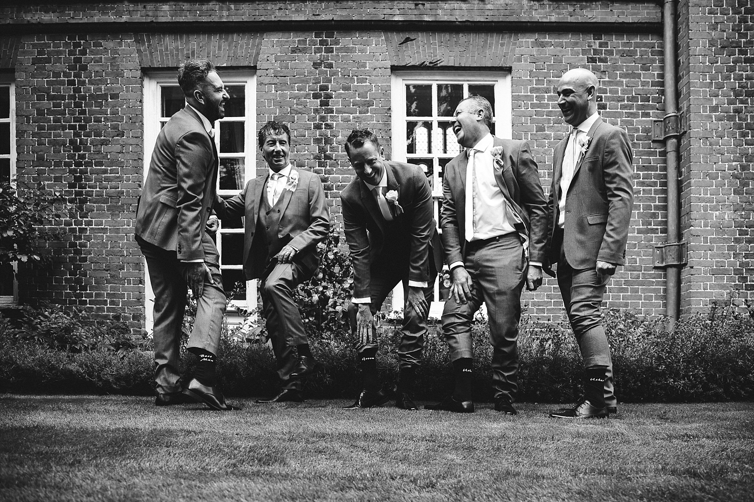 Groom's Party at Gosfield Hall Wedding