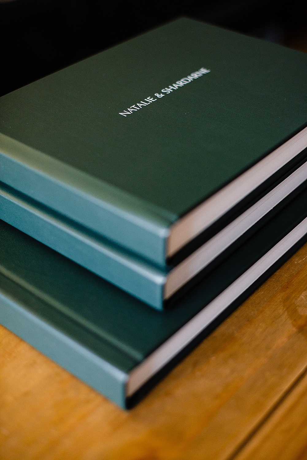 Parent albums with green leather cover