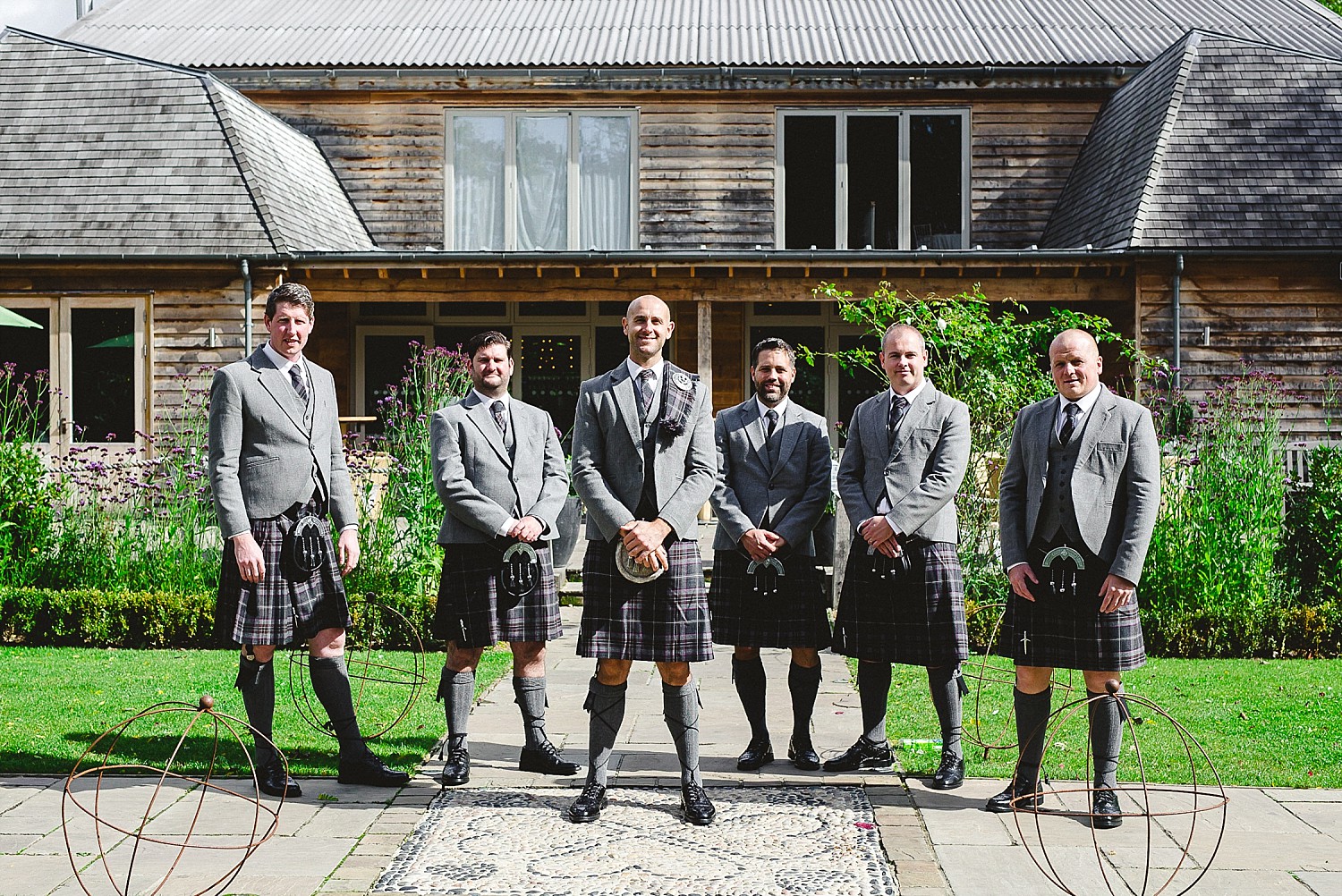 Houchins Wedding Photographer - Groomsmen in kilts