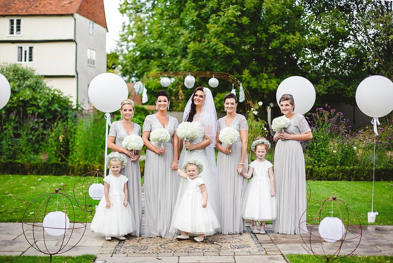Houchins Wedding Photographer - Bridal Party in the Gardens
