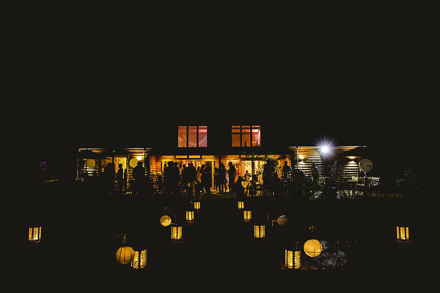 Houchins Wedding Photographer - Essex Barn Venue at Night