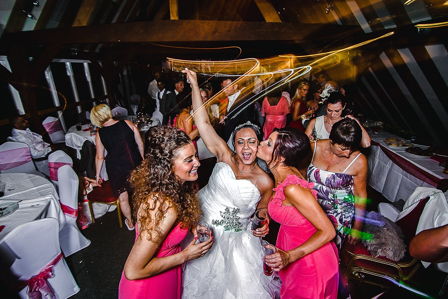 South Essex Golf Club Wedding Photographer Bridal Party on the Dance Floor