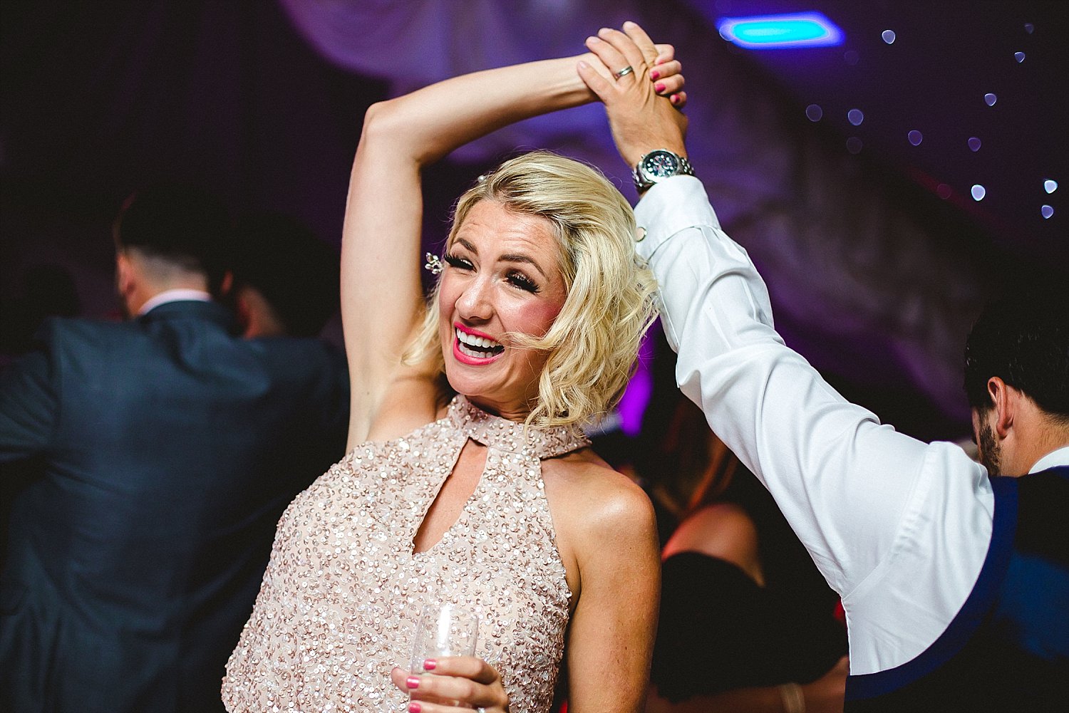 Moor Hall Wedding Photographer Guests on the Dancefloor