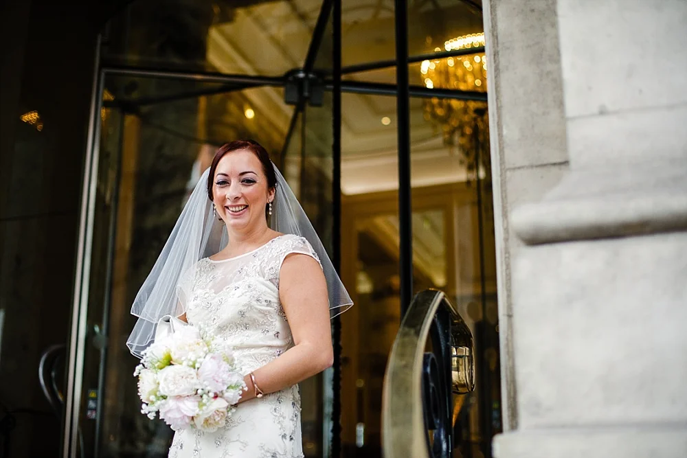 The Langham Hotel London Wedding - Bridal Portrait on the Staircase