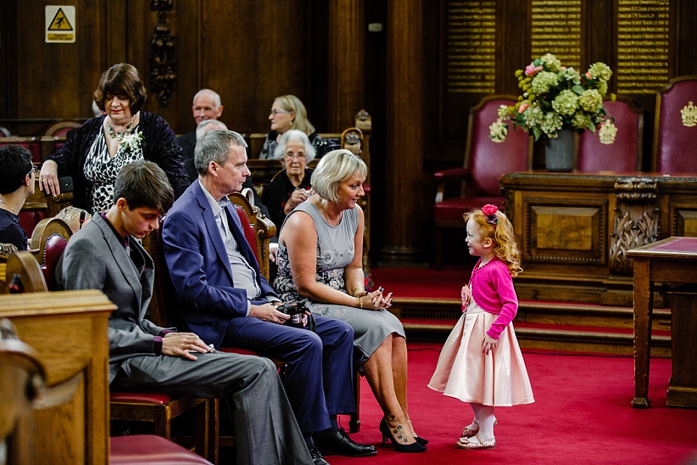 Islington Town Hall Wedding - Guests in the Ceremony Room