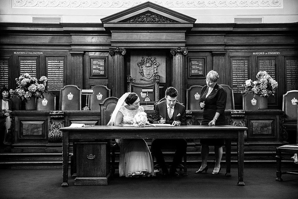 Islington Town Hall Wedding Photographer - Registry Signing