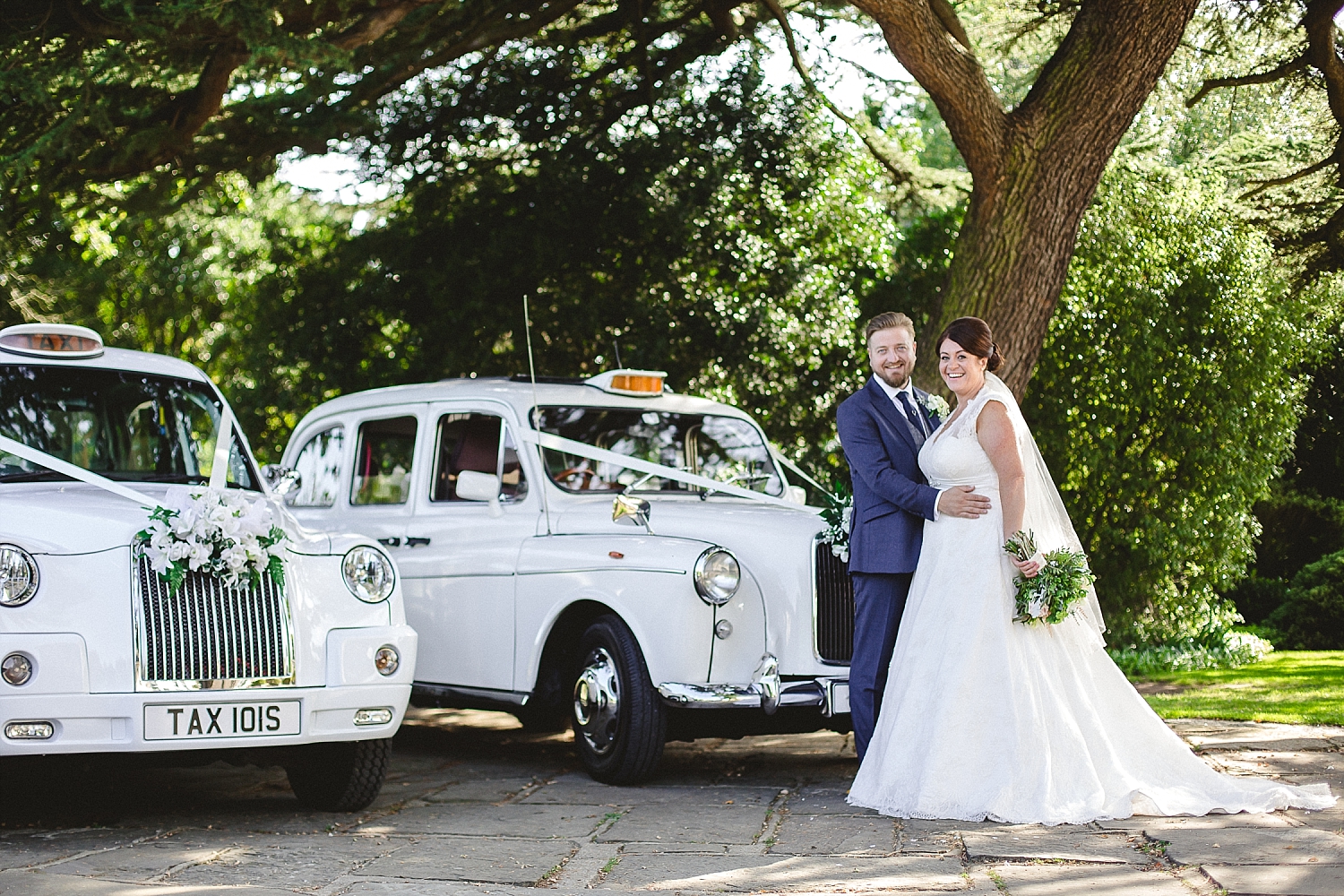 Moor Hall Wedding - White Wedding Taxis - Anesta Broad Photography