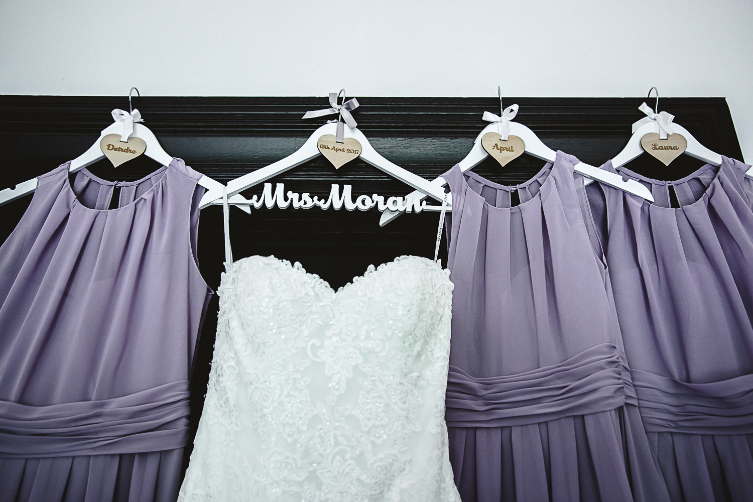 Bridal Gown and Lilac Bridesmaids Dresses = Cambridgeshire Wedding Photographer - Swynford Manor Wedding