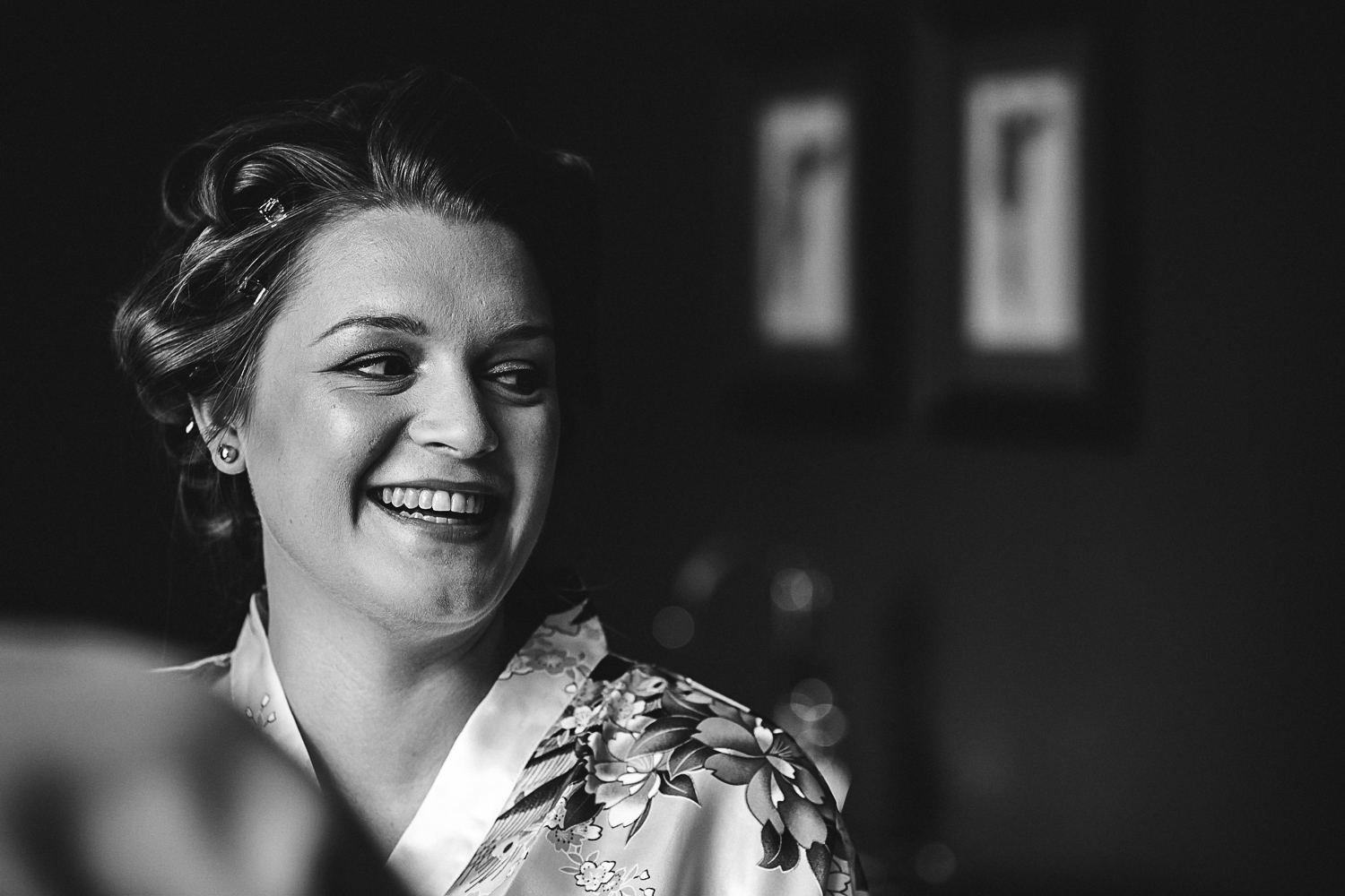 Bride getting her makeup applied - Swynford Manor Wedding Photographer