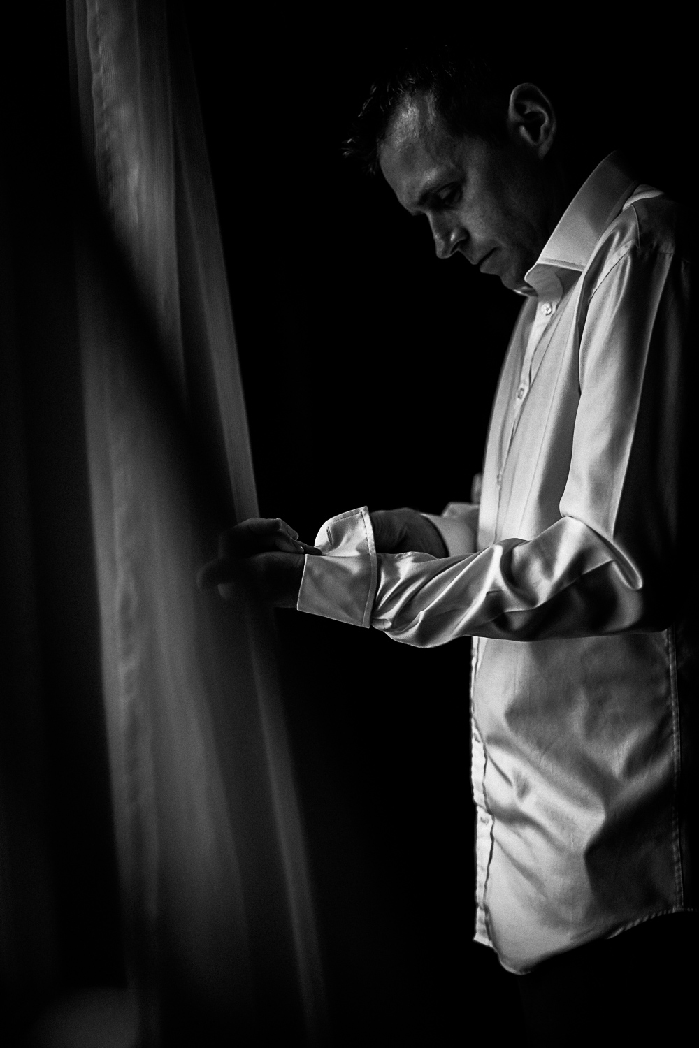 Groom getting ready at Swynford Manor Wedding