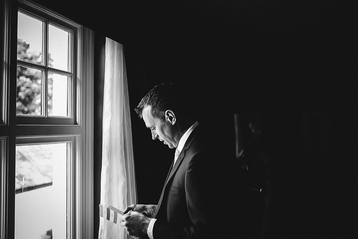 Groom getting ready - Swynford Manor Wedding Photographer