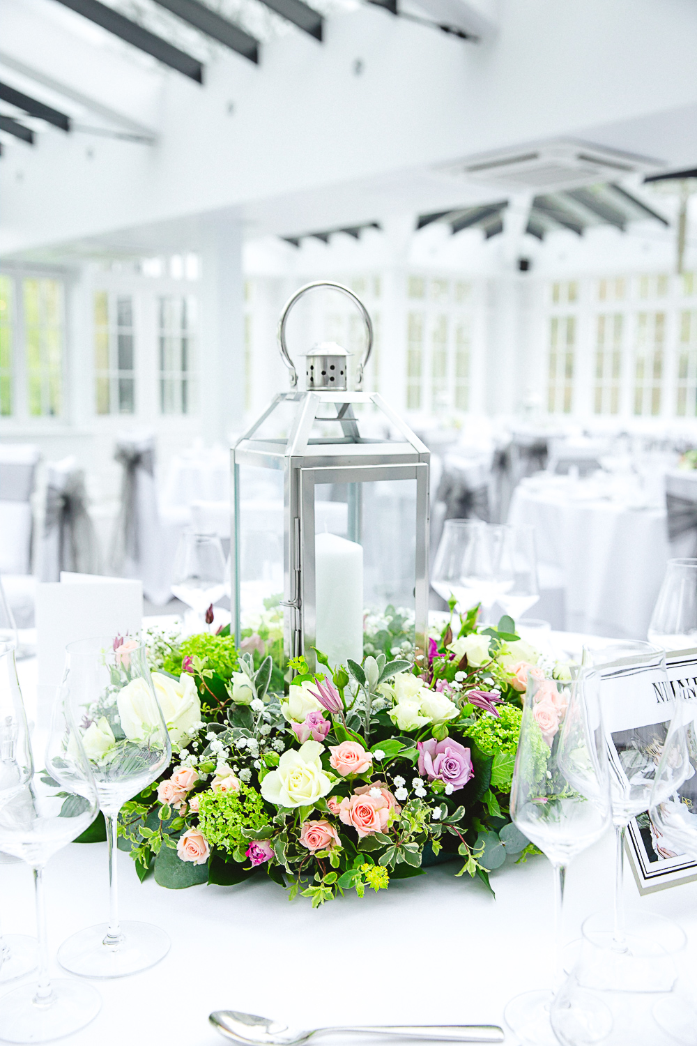 Table Flowers at Swynford Manor Wedding