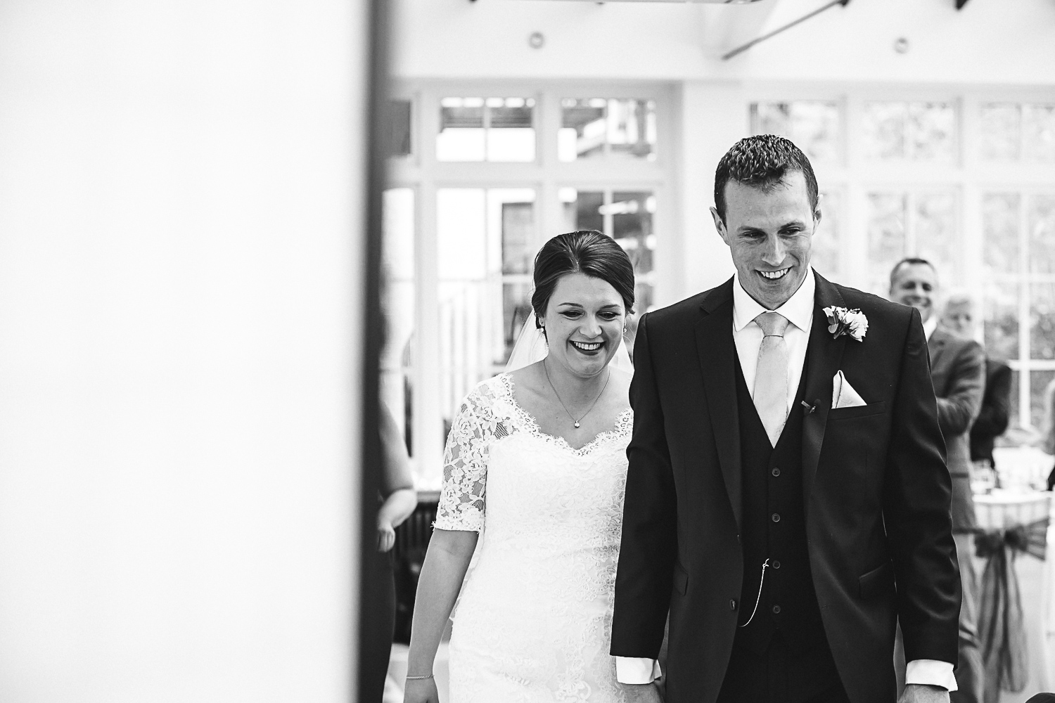 Bride and Groom's entrance to wedding breakfast at Swynford Manor Wedding