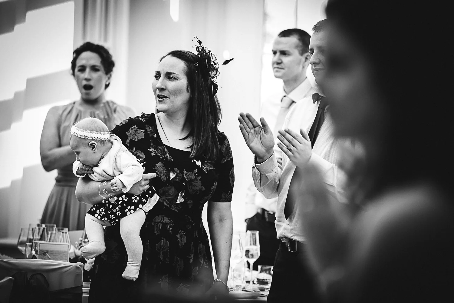 Bride and Groom's entrance to wedding breakfast at Swynford Manor Wedding