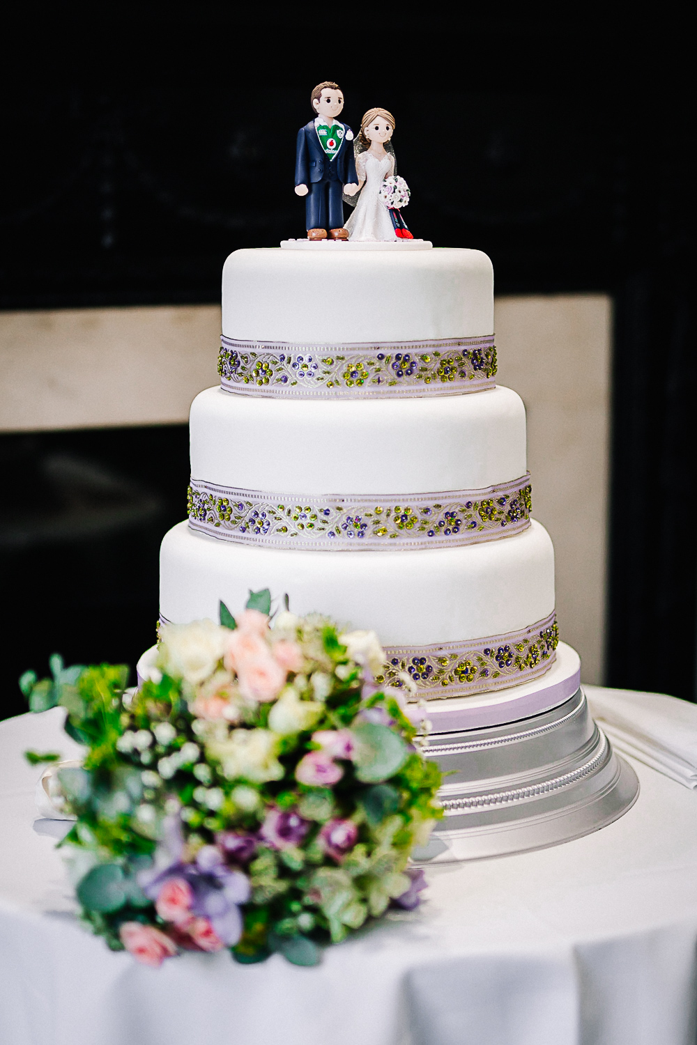 Cake cutting at Swynford Manor Wedding Cambridge