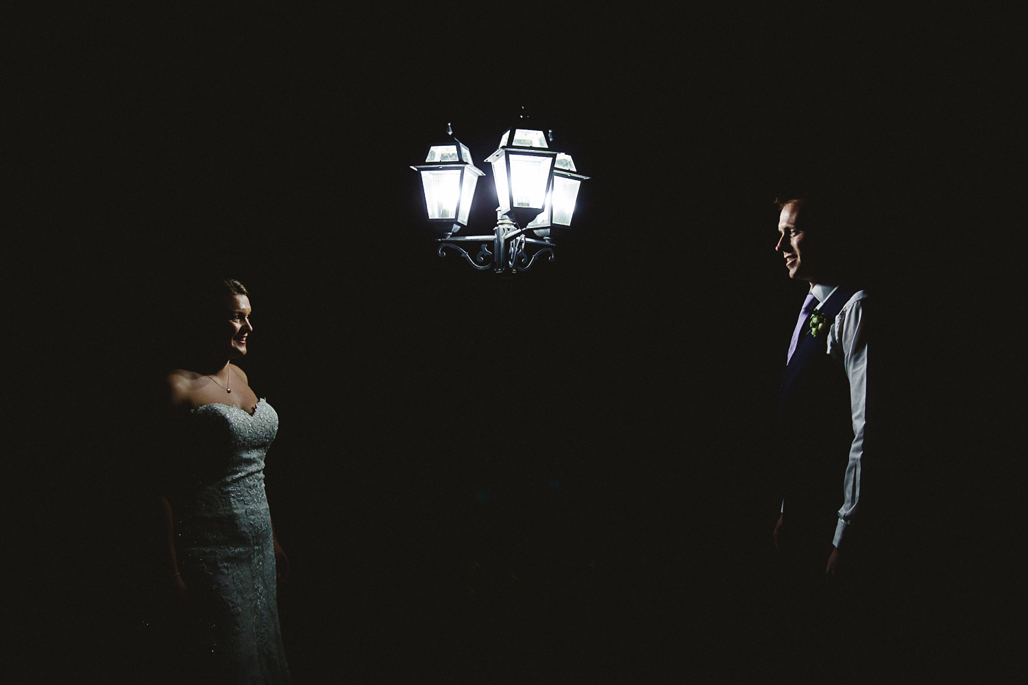 Night time Portrait at Swynford Manor Wedding Cambridgeshire