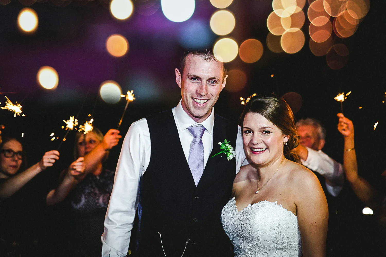 Sparklers at Swynford Manor Wedding Cambridge