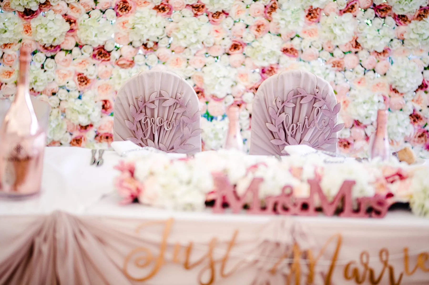 Rose Gold Colour Theme at Parklands Quendon Hall Wedding