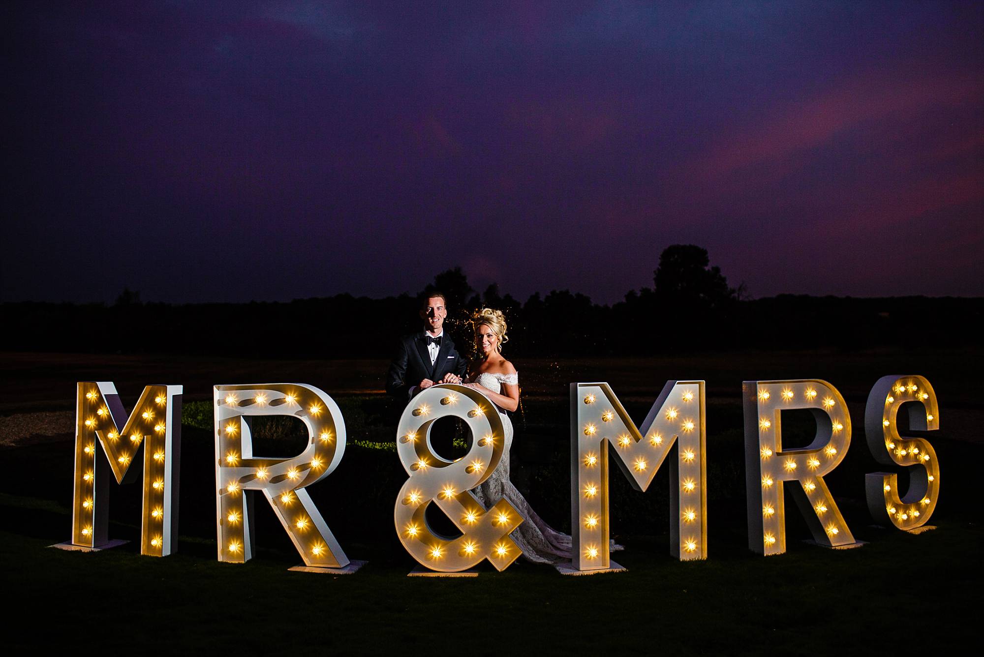 Gosfield Hall Wedding Photographer - Light Up Letters