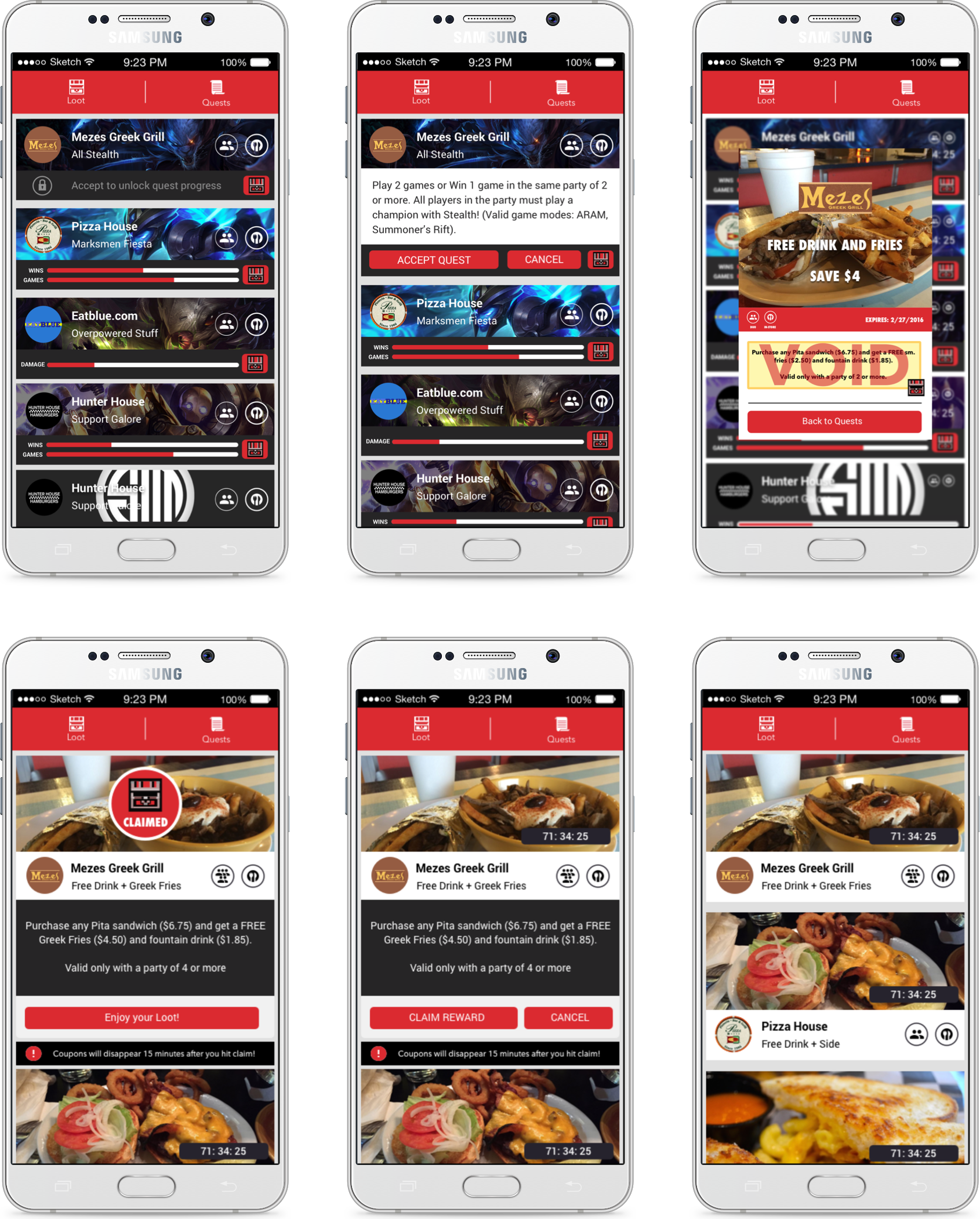 Close-ups of individual mobile views