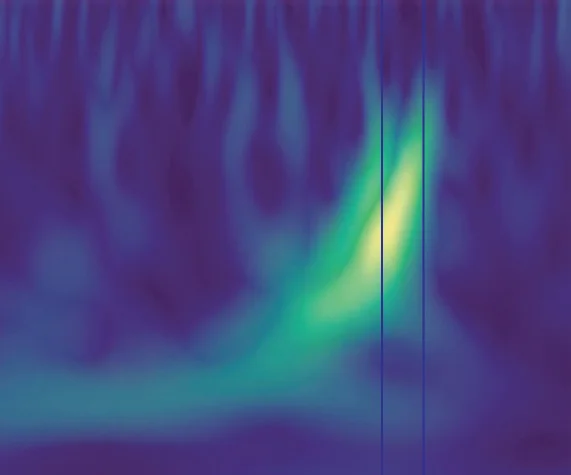 10 millisecond offset due to light travel time between signals at Hanford, WA and Livingston, LA detectors.