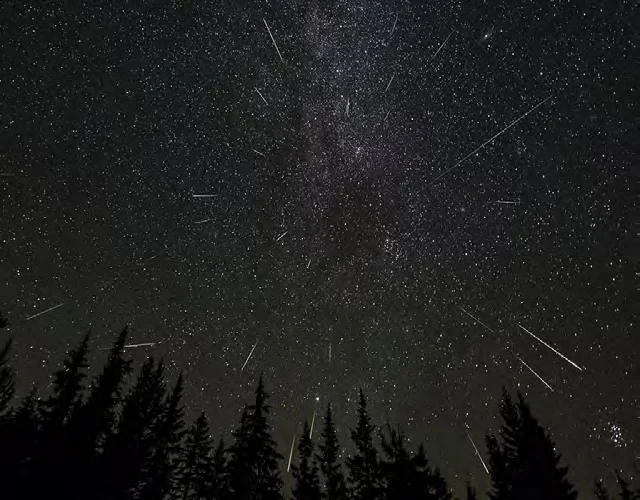 Perseid meteor shower composite