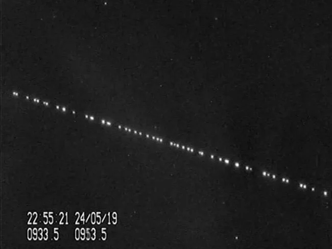SpaceX Starlink satellites. Image credit: Marco Langbroek