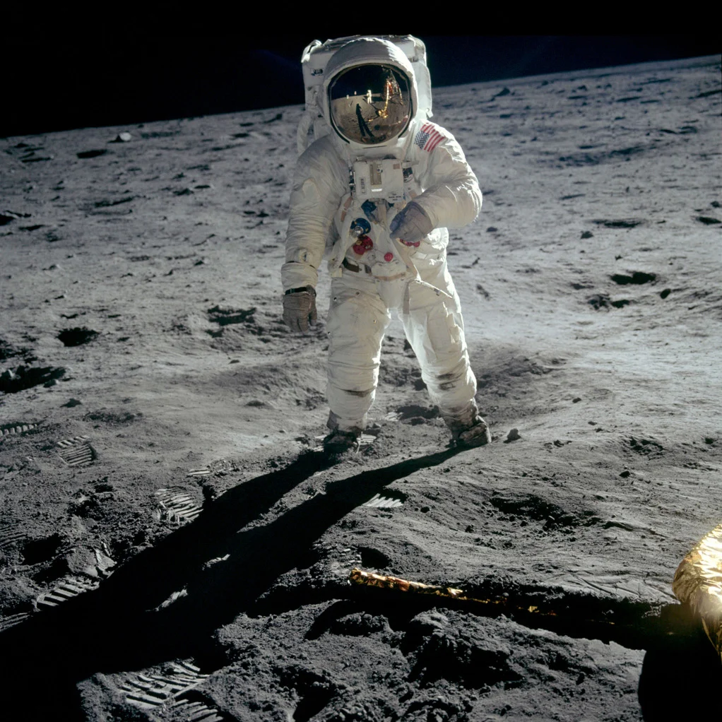 Armstrong on the moon. Courtesy of Statement Pictures for CNN Films/MacGillivray Freeman Films.