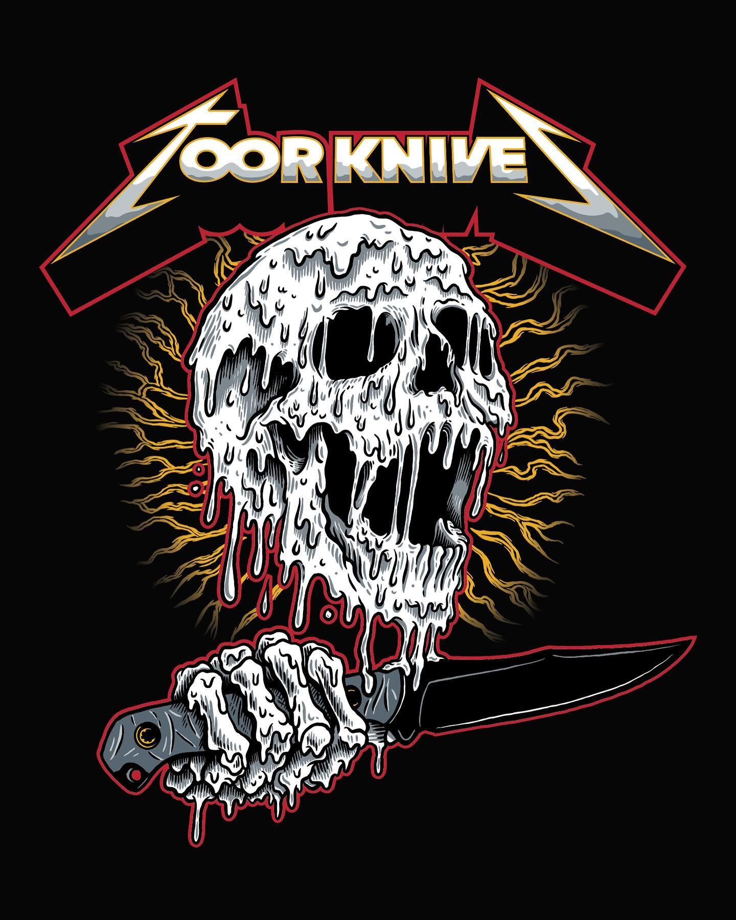 Stoked to work with @toorknives on this Toormented tee graphic for their heavy metal collection!🤘🏾🩸🏴&zwj;☠️