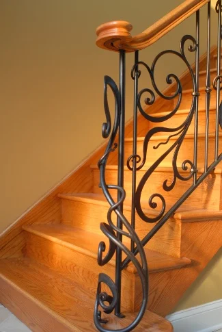 Wrought Iron Interior Railing - Residential