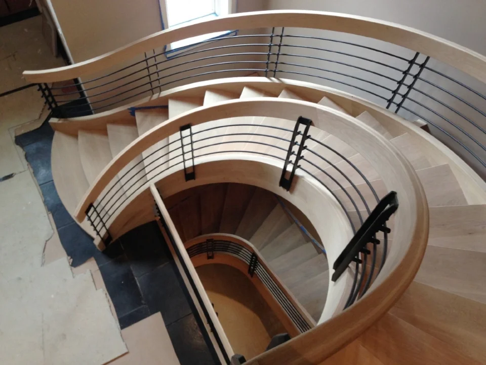 Circular Staircase Wrought-Iron Railing