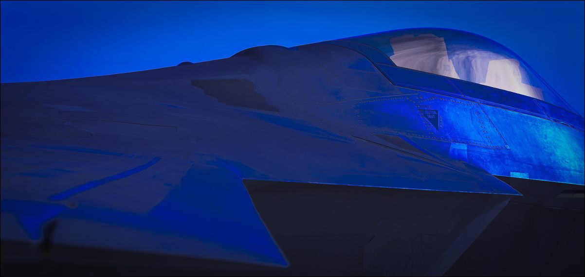  F-22 "Raptor" on the ramp at Nellis Air Force Base, near Las Vegas, Nevada.