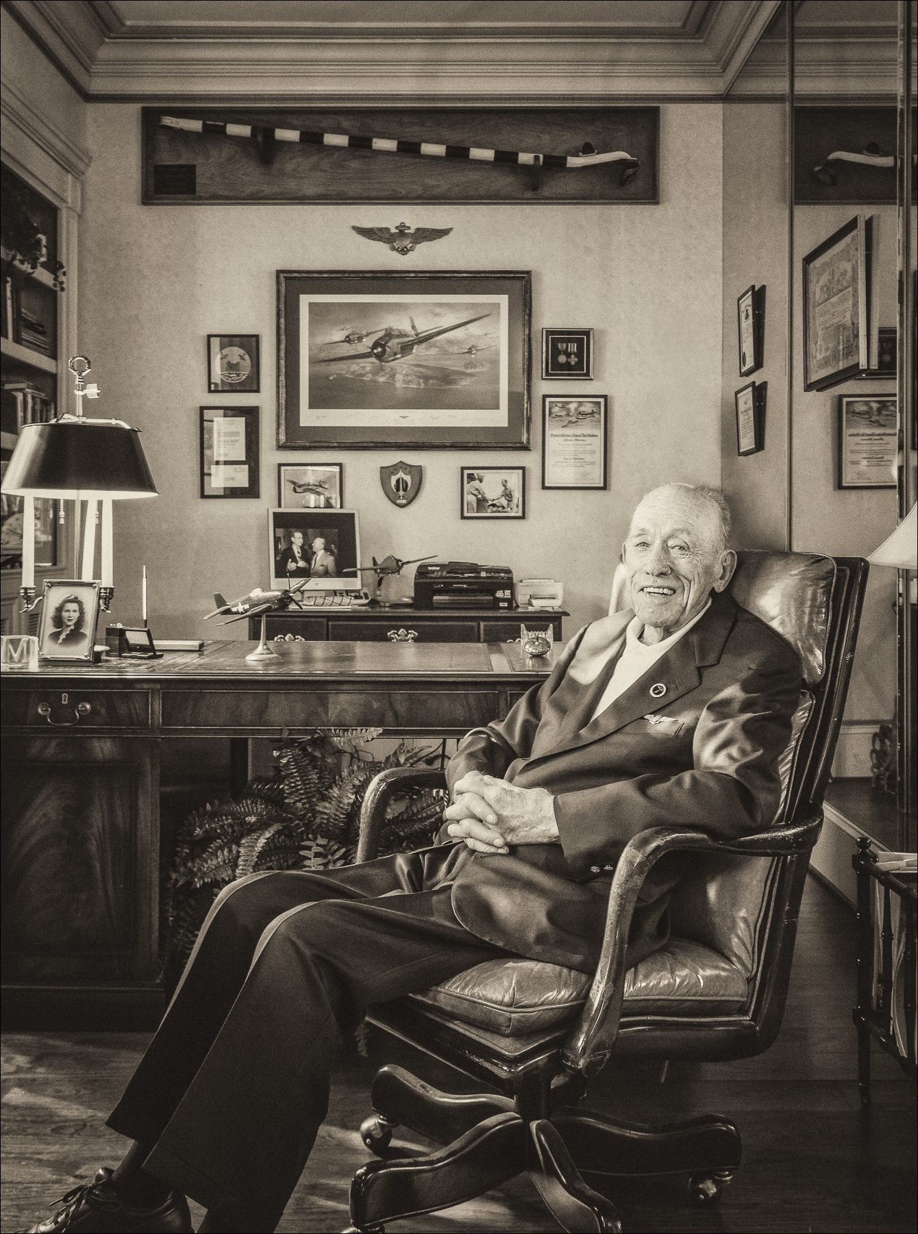 Commander Robert Maxwell flew with George H.W. Bush, and at 95 still gets around quite well. Columbia, South Carolina. ©2014 John Slemp